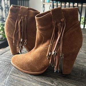 NEW Matisse Kate Bosworth Suede Leather Fringe Boots 10
